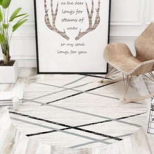 Tapis Rond Blanc Cassé
