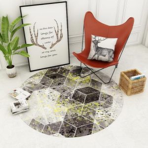 Tapis Rond Blanc Et Gris