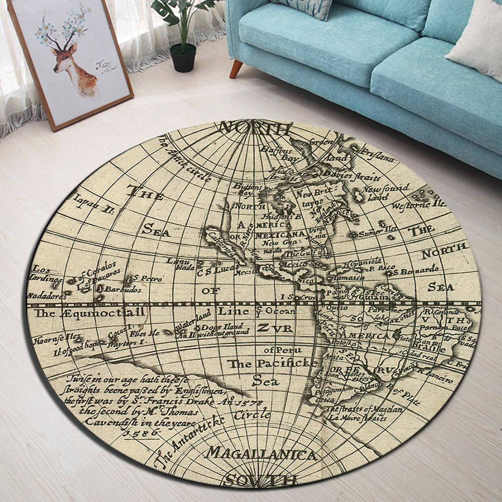 Tapis Rond Blanc Et Mauve