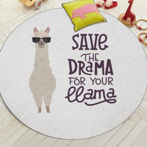 Tapis Rond Lama Blanc