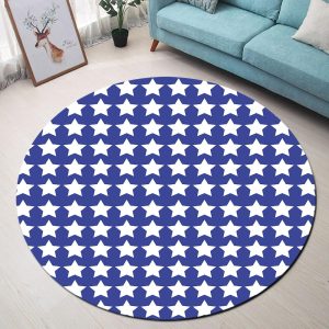 Tapis Rond Bleu Avec Étoile