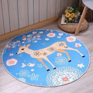 Tapis Rond Bleu Clair