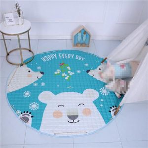 Tapis Rond Bleu Indien