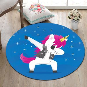 Tapis Rond Bleu Roi