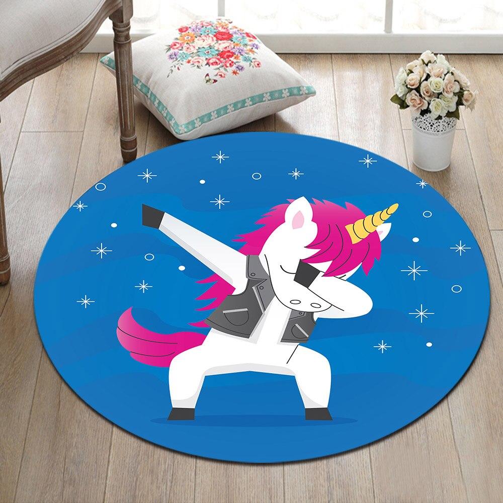 Tapis Rond Bleu Roi