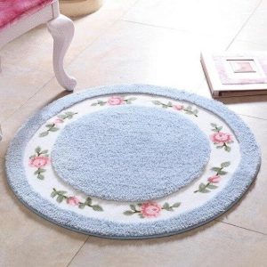 Tapis Rond Bleu Turquoise