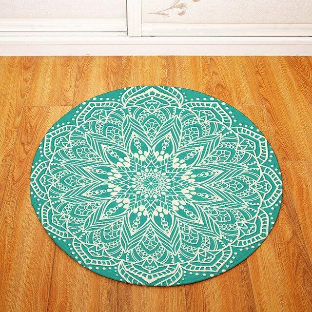 Tapis Rond Bleu Turquoise