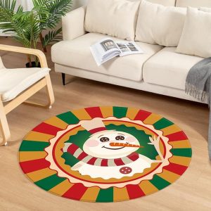 Tapis Rond Bonhomme de Neige