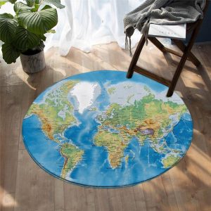 Tapis Rond Carte Du Monde
