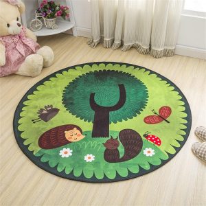 Tapis Rond Arbre & Castor