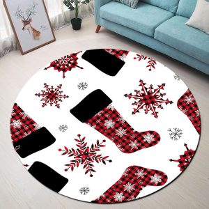 Tapis Rond Chaussettes De Noël