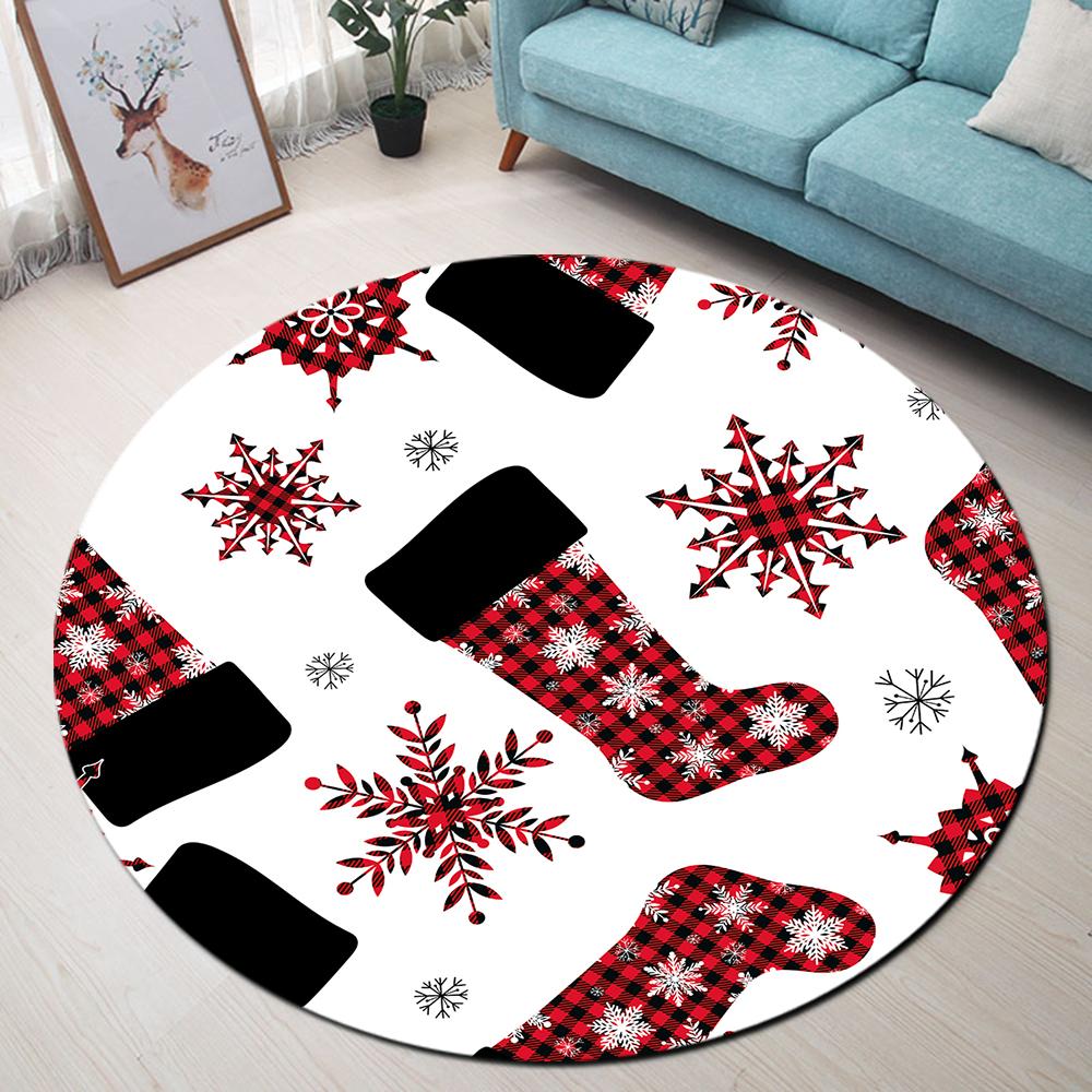 Tapis Rond Chaussettes De Noël