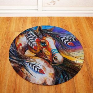 Tapis Rond Cheval Indien