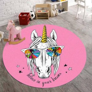Tapis Rond Cheval Licorne