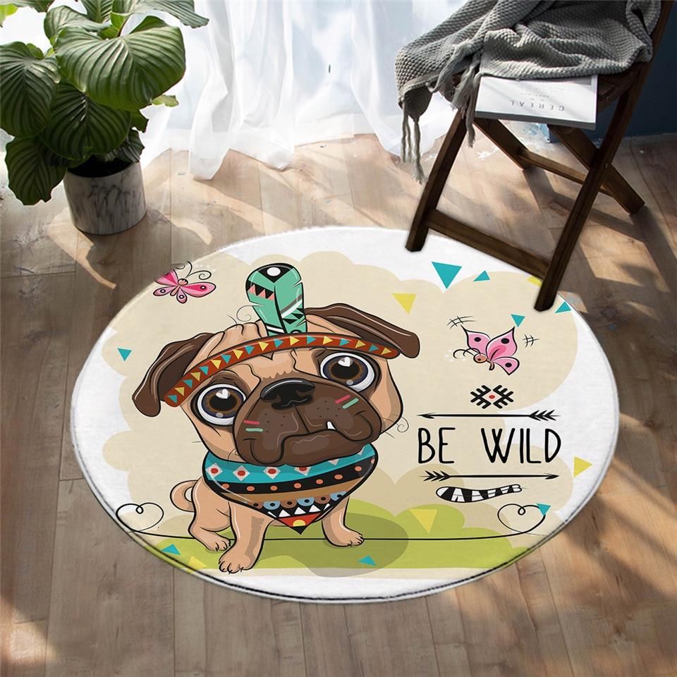 Tapis Rond Dessin de Chien
