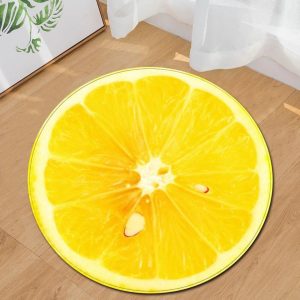 Tapis Rond Citron