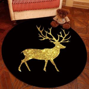 Tapis Rond Couleur Or