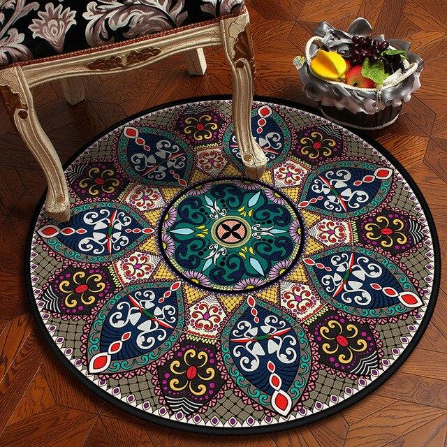 Tapis Rond Design Bohême