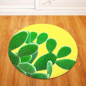 Tapis Rond Cactus Design