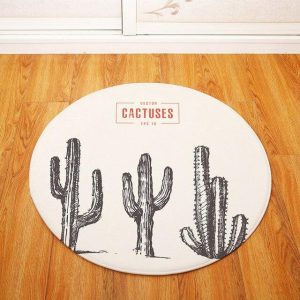Tapis Rond Cactus Vintage