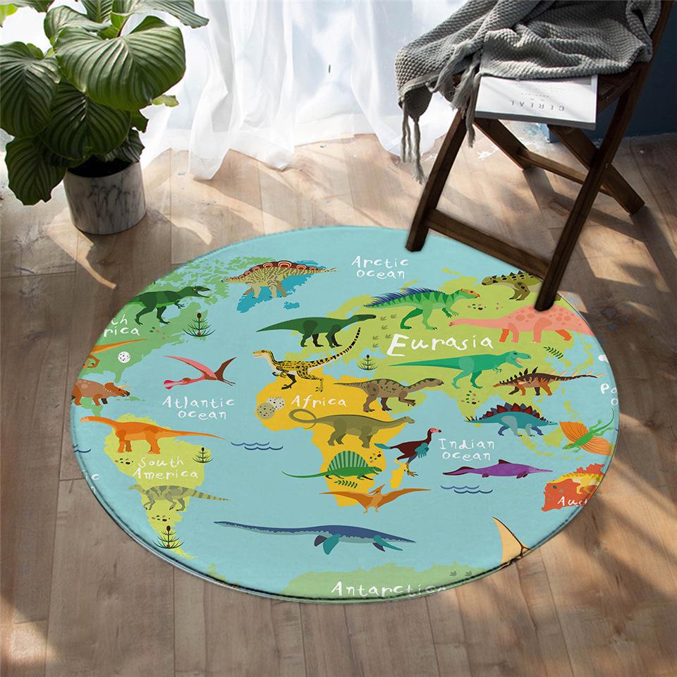 Tapis Rond Dinosaure