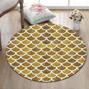 Tapis Rond Doré