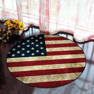 Tapis Rond Drapeau Américain