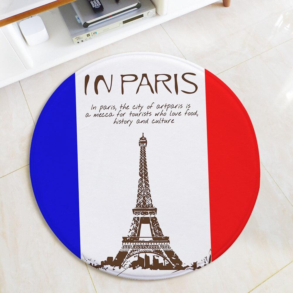 Tapis Rond Drapeau Français