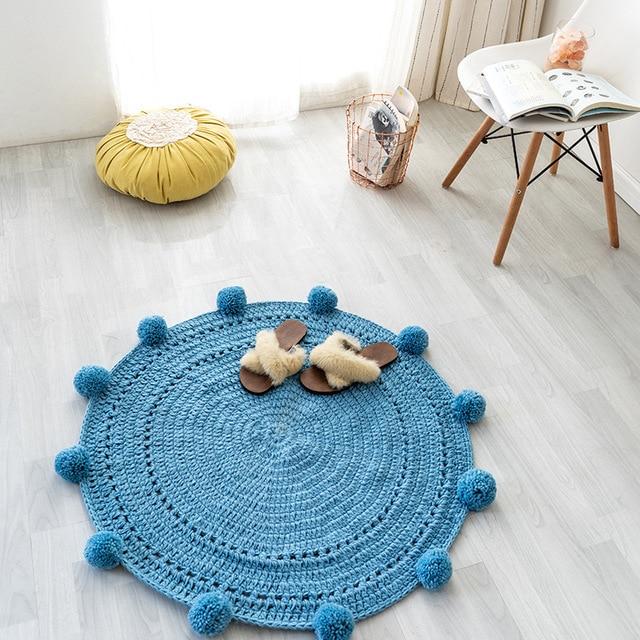 Tapis Rond Écru