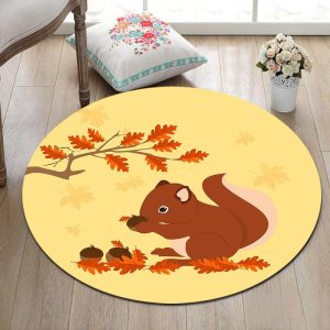 Tapis Rond Écureuil