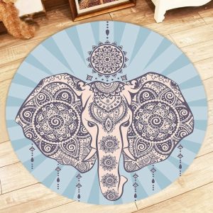 Tapis Rond Éléphant Indien