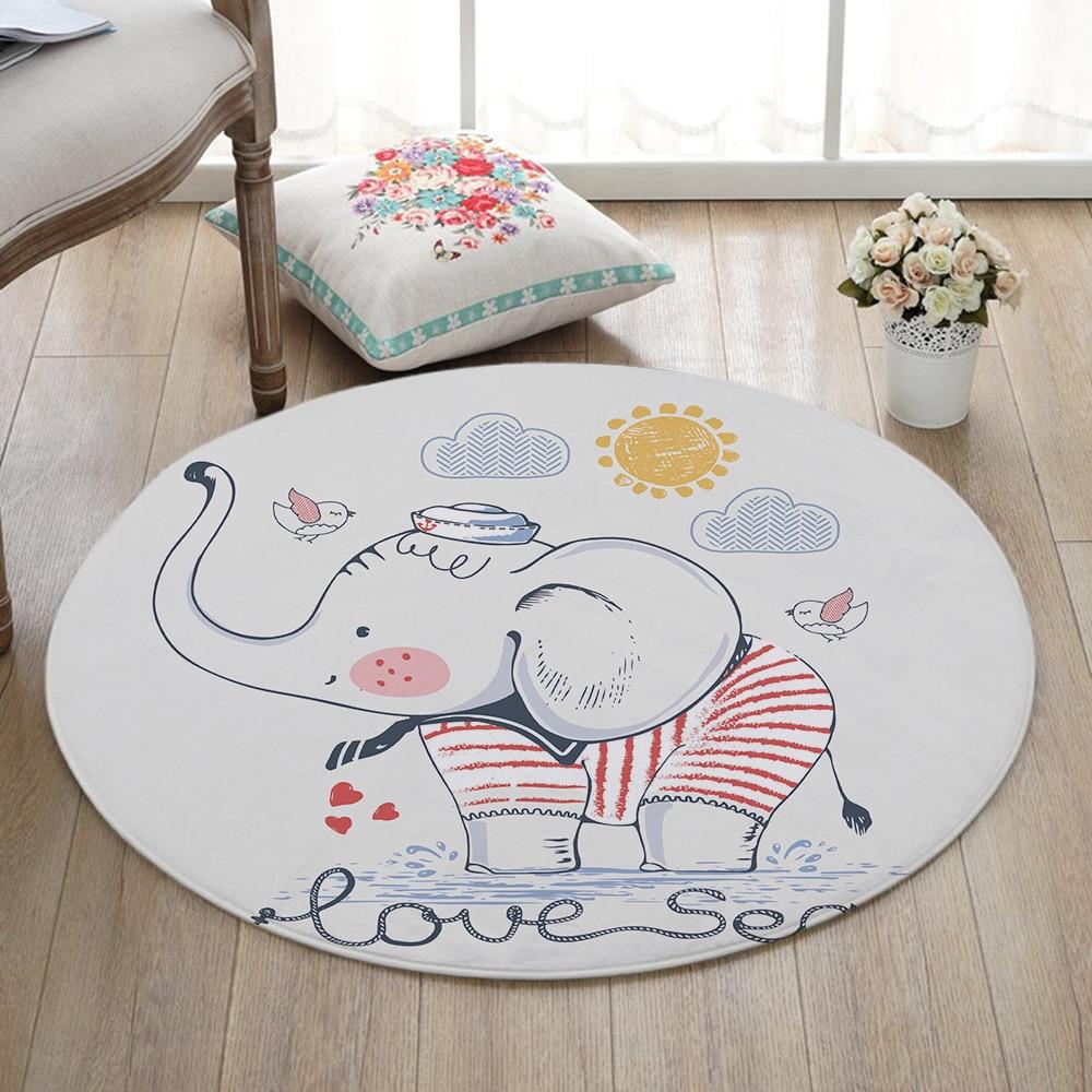 Tapis Rond Éléphant Marin