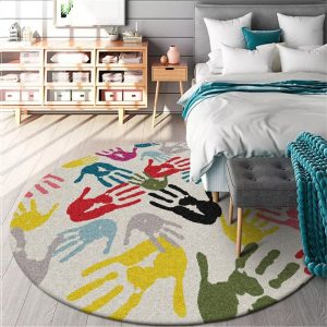 Tapis Rond Empreinte Main