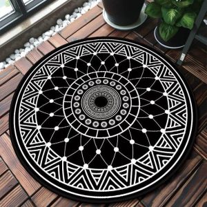 Tapis Rond Rosace Ethnique