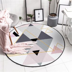 Tapis Rond Fille Triangle