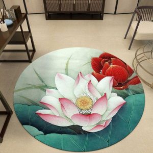 Tapis Rond Fleur De Lotus