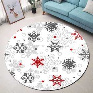 Tapis Rond Flocon De Noël