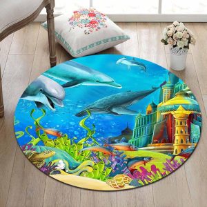 Tapis Rond Fond Marin