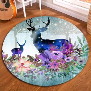 Tapis Rond Forêt De Fleur