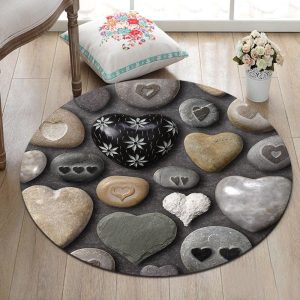 Tapis Rond Galet Amour