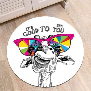 Tapis Rond Girafe Drôle