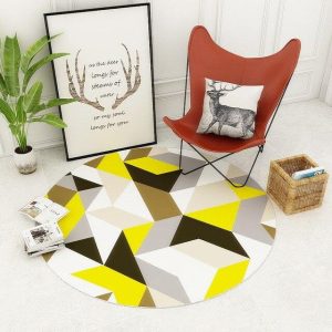 Tapis Rond Gris Argent