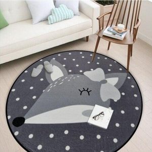 Tapis Rond Gris Foncé