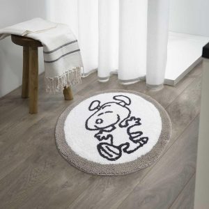 Tapis Rond Gris de Salle De Bain