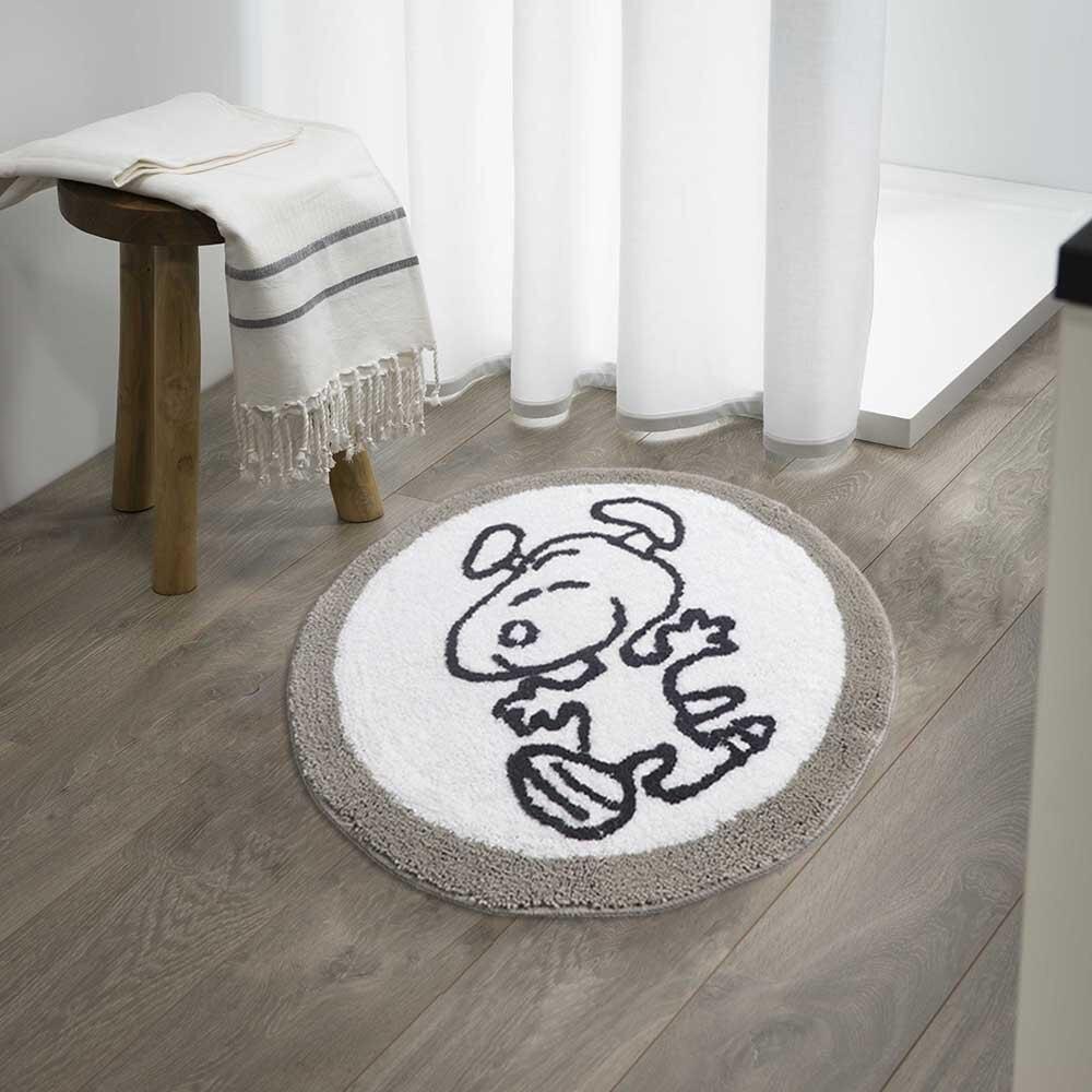 Tapis Rond Gris de Salle De Bain