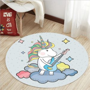 Tapis Rond Licorne Guitariste
