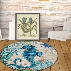 Tapis Rond Hippocampe