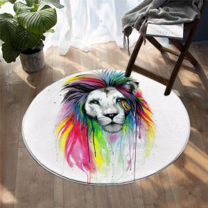 Tapis Rond Hippy Lion