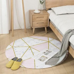 Tapis Rond Imitation Carrelage Luxe