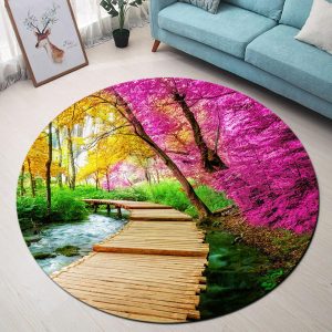 Tapis Rond Jardin De Fleur